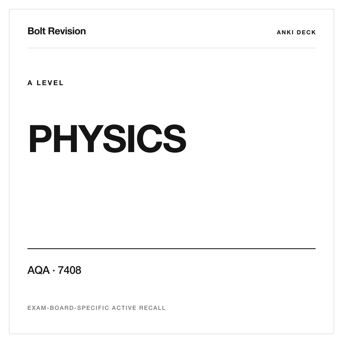 AQA A Level Physics 7408 Anki Deck cover