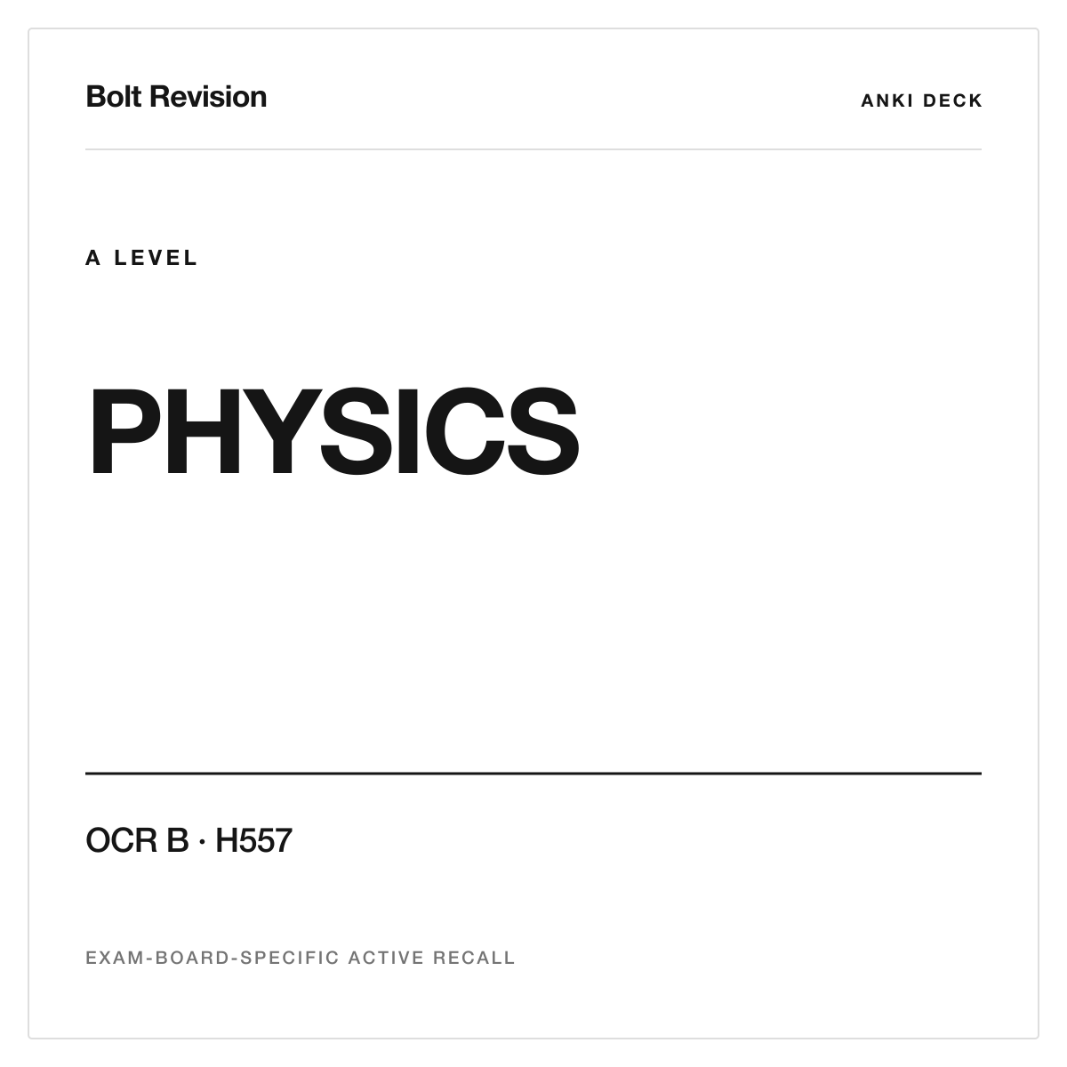 OCR B A Level Physics (Advancing Physics) H557 Anki Deck cover