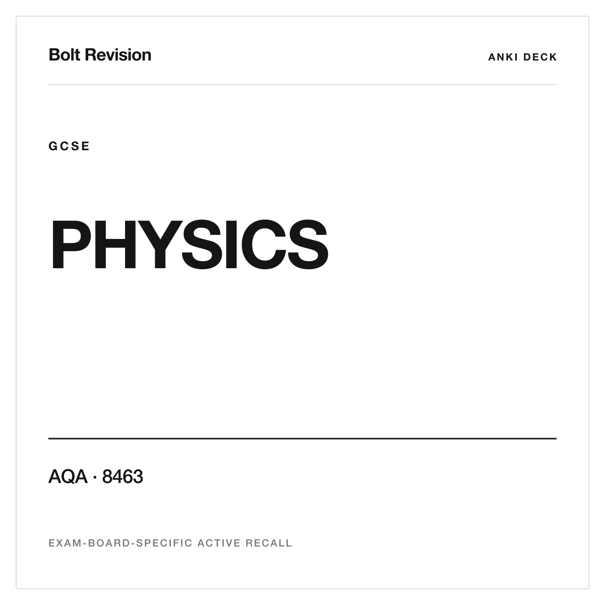 AQA GCSE Physics 8463 Anki Deck cover