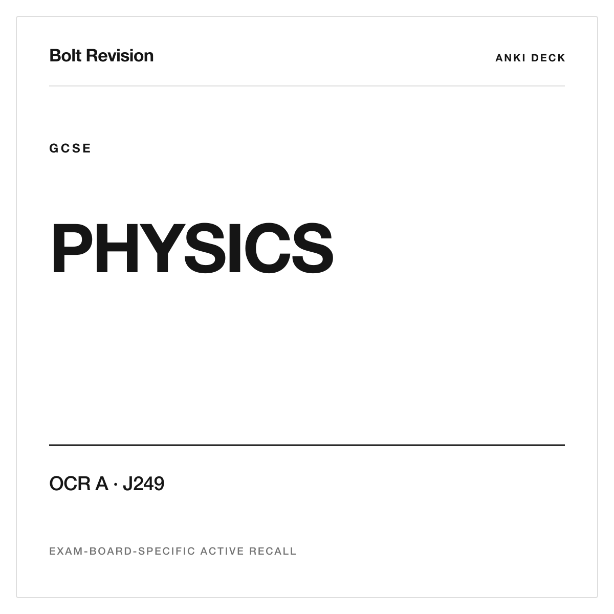 OCR Gateway GCSE Physics A J249 Anki Deck cover