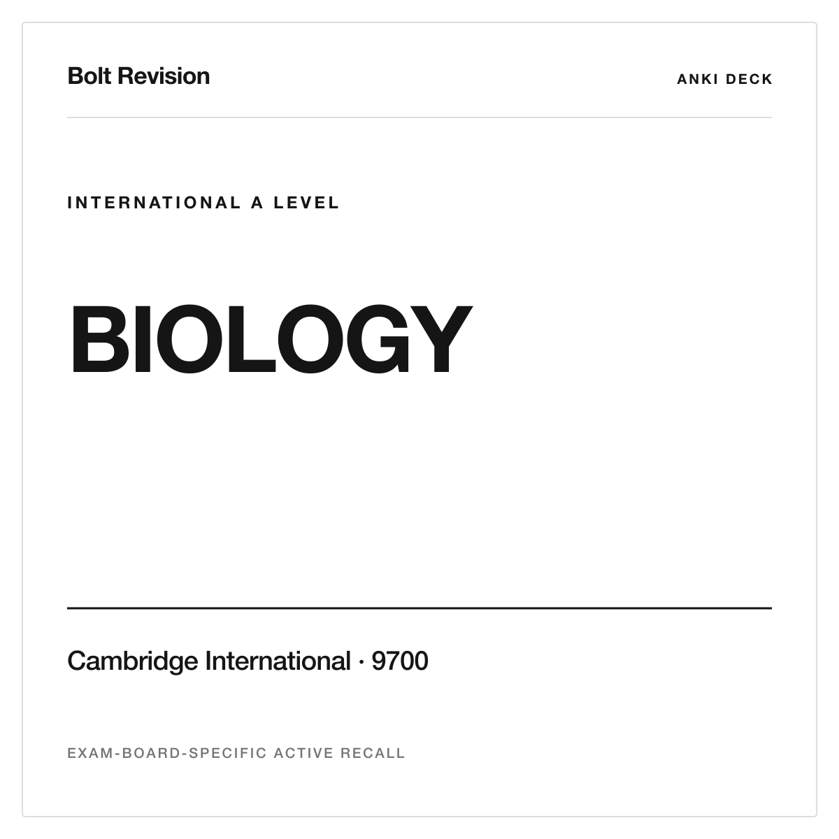 Cambridge International AS & A Level Biology 9700 Anki Deck cover