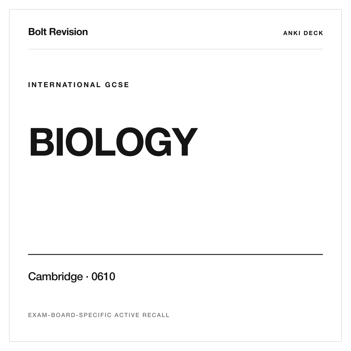 Cambridge IGCSE Biology 0610 Anki Deck cover